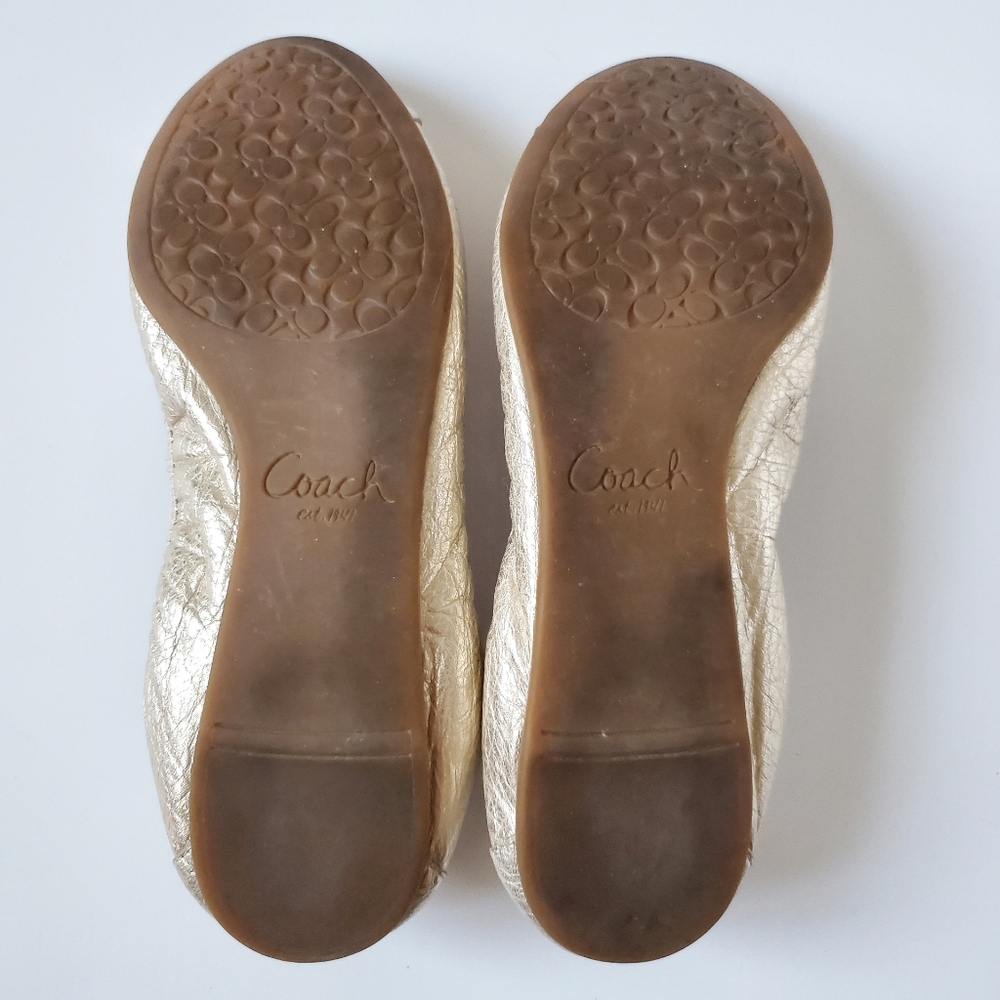 Coach Dalia Cuba Platinum Metallic Mirror Flats - Picture 5 of 5